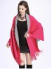 Cashmere Feeling Floral Embroidery Cape W/Sleeves